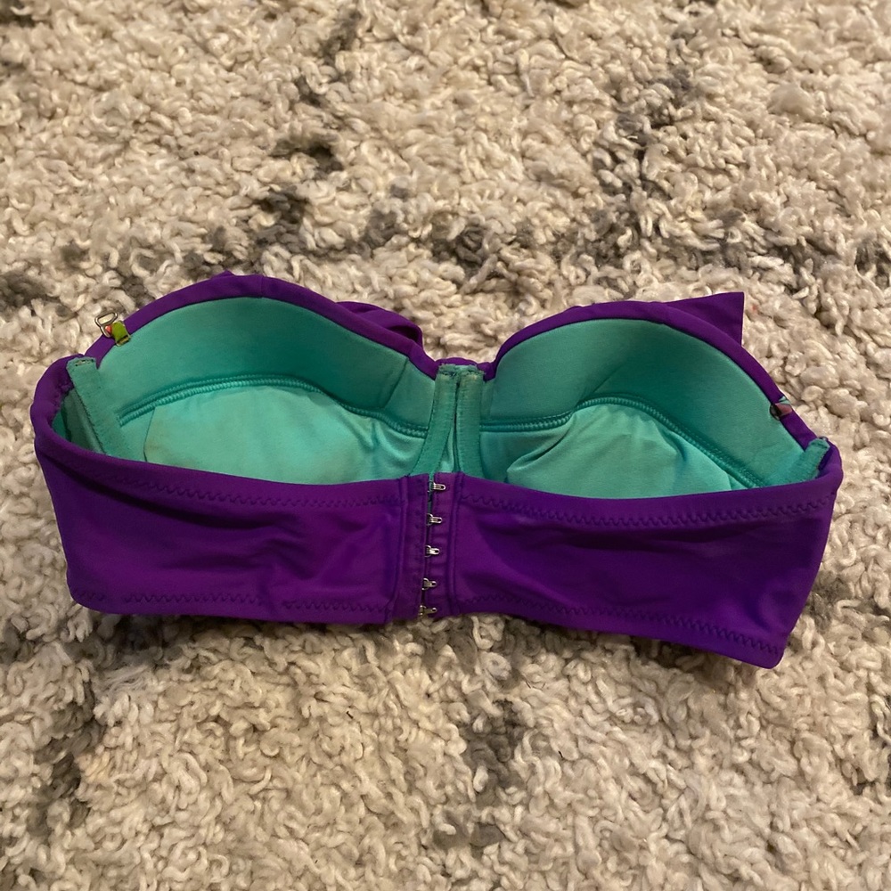 Purple bow strapless bikini top - Picture 2 of 6